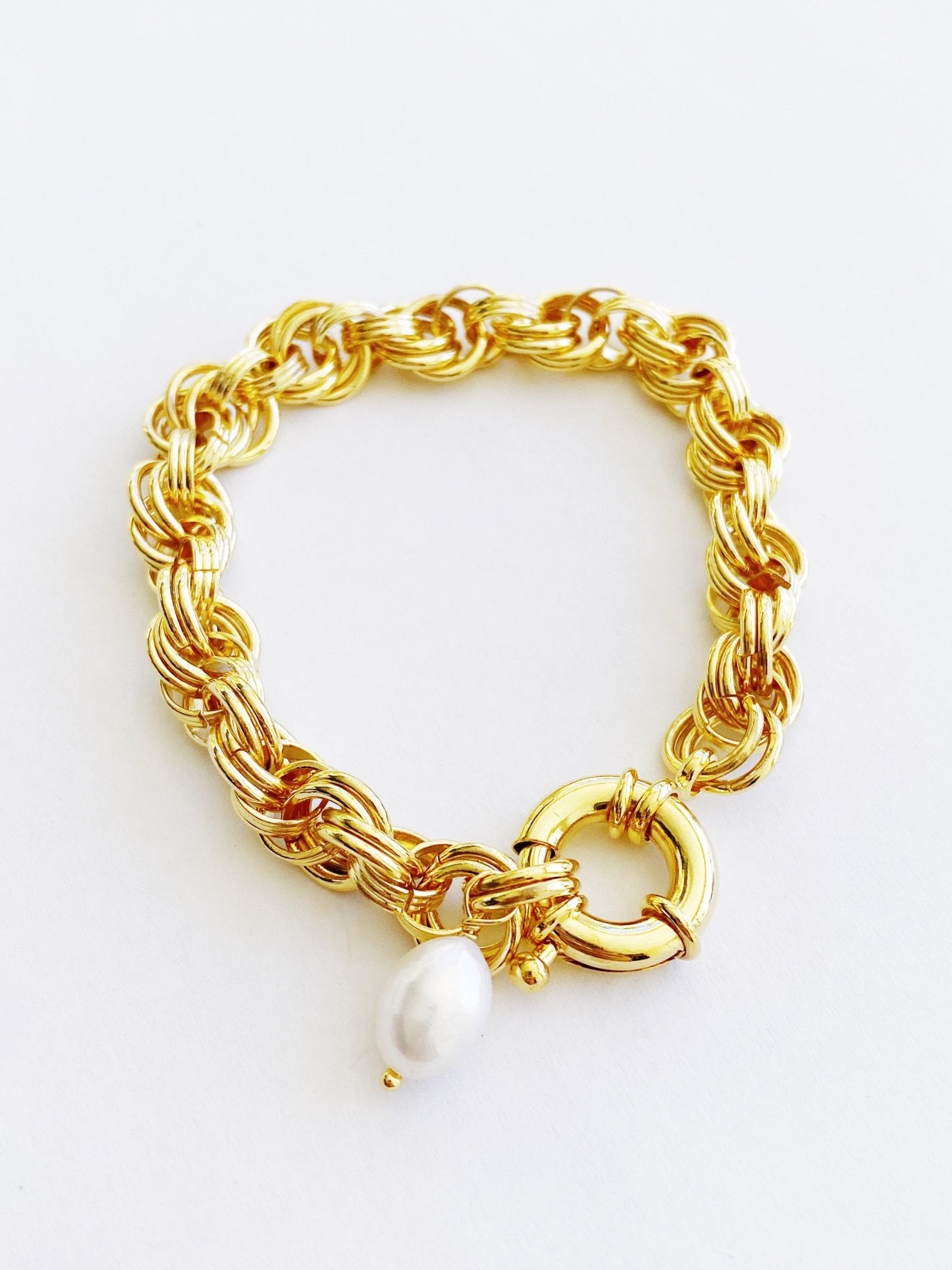 Gold Baroque Pearl Bracelet
