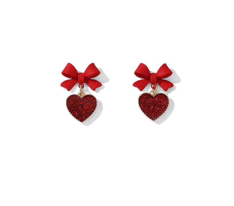 Holiday Radiance Dangle Earrings in Red