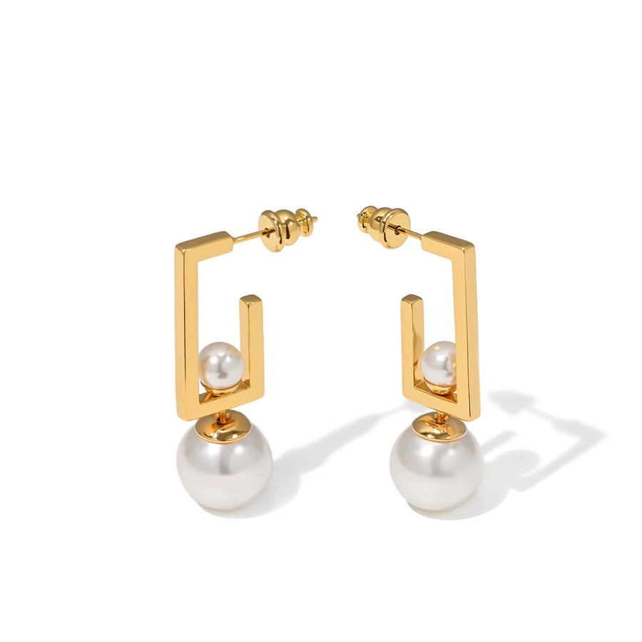 Gilded Pearl Cascade Earrings