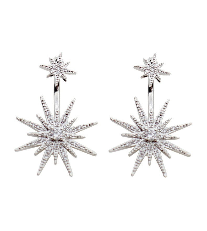 Wintry Duo Crystal Earrings