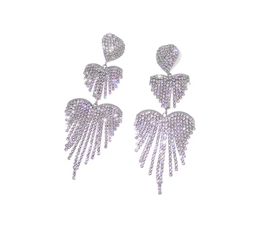 Crystal Cascade Earrings in Gold