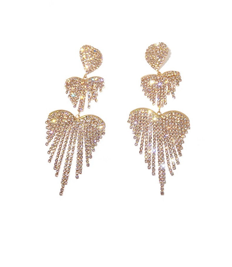 Crystal Cascade Earrings in Gold