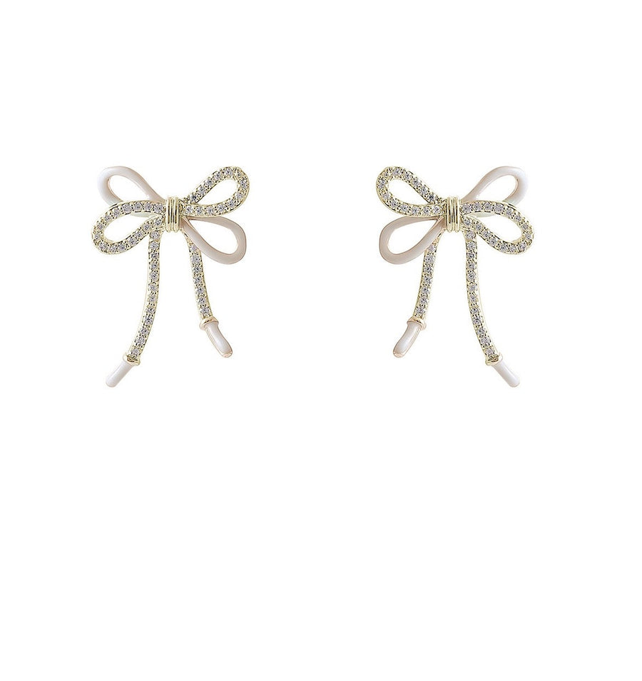 Gold Bow Sweethearts Stud