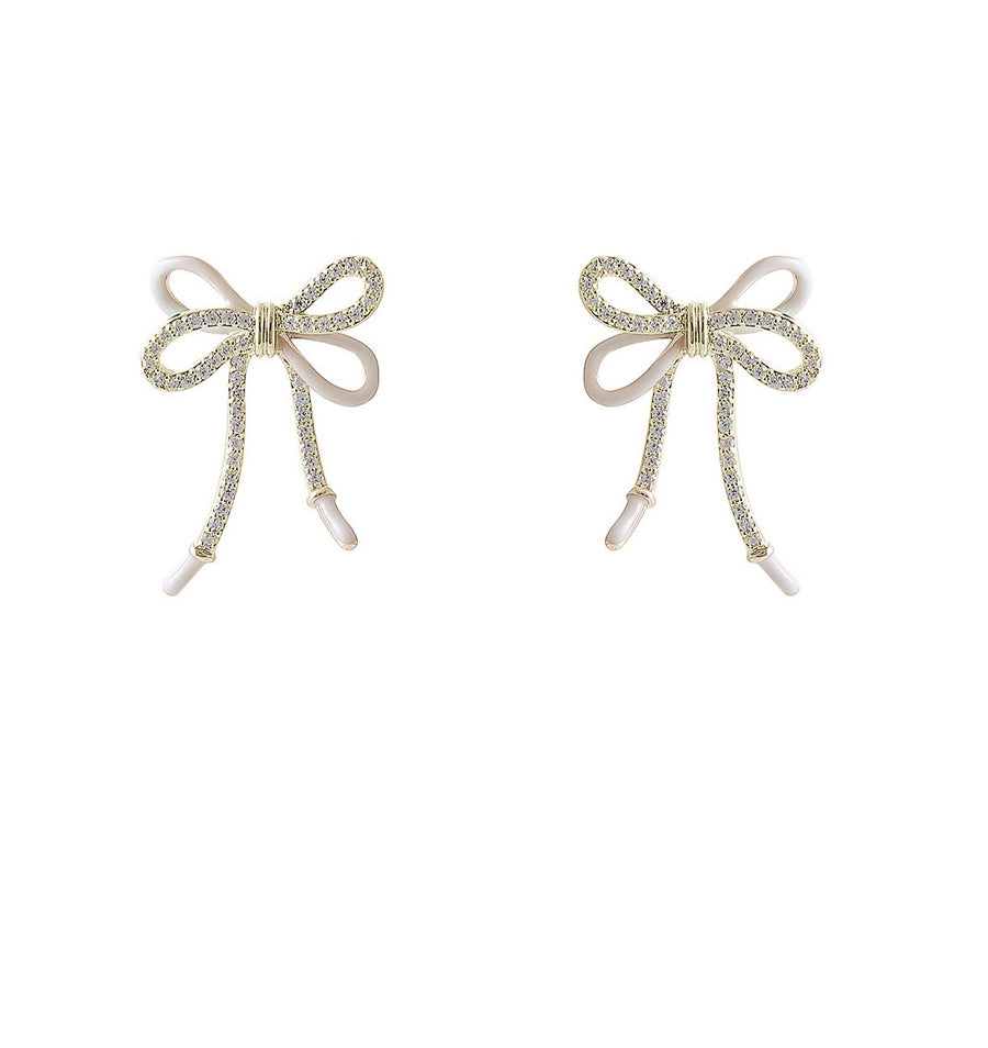 Silver Bow Sweethearts Stud
