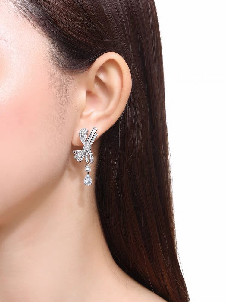 Crystal Bow Dazzling Earrings