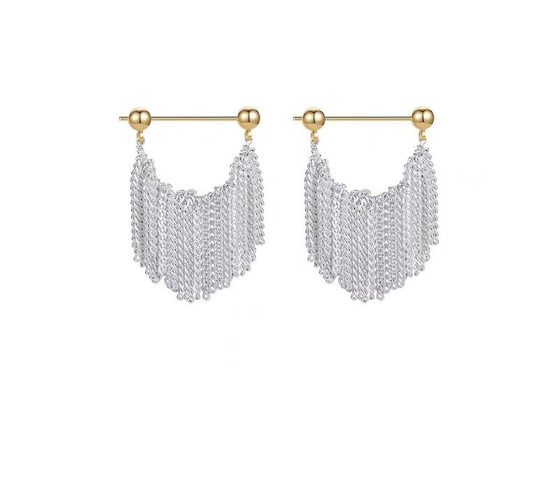 Swaying Cascade Chain Tassel Earrings