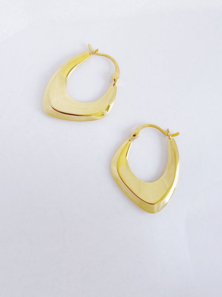 Gold Rectangular Hoop Earrings