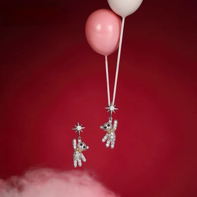 Teddy Pendant Drop Earrings