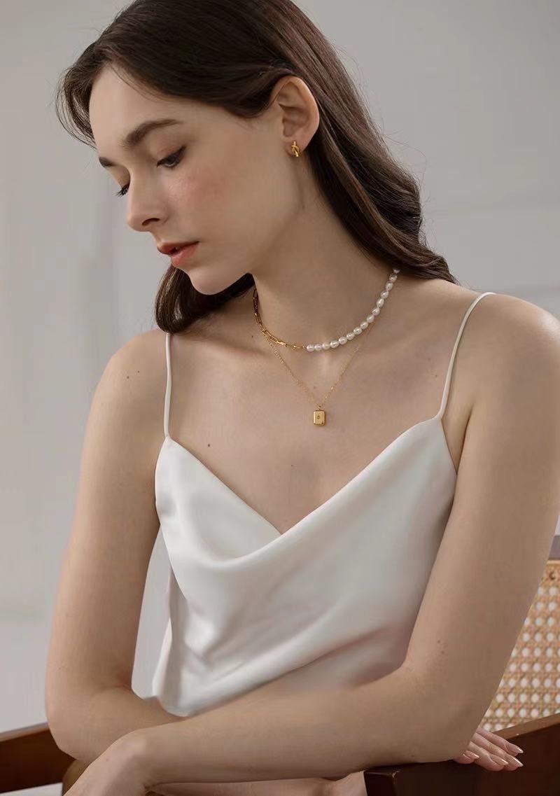Baroque Gold-Plated and Freshwater Pearl Necklace.