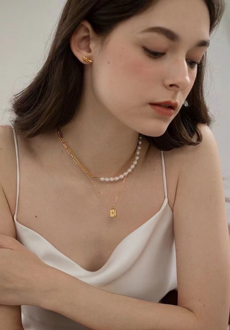 Baroque Gold-Plated and Freshwater Pearl Necklace.