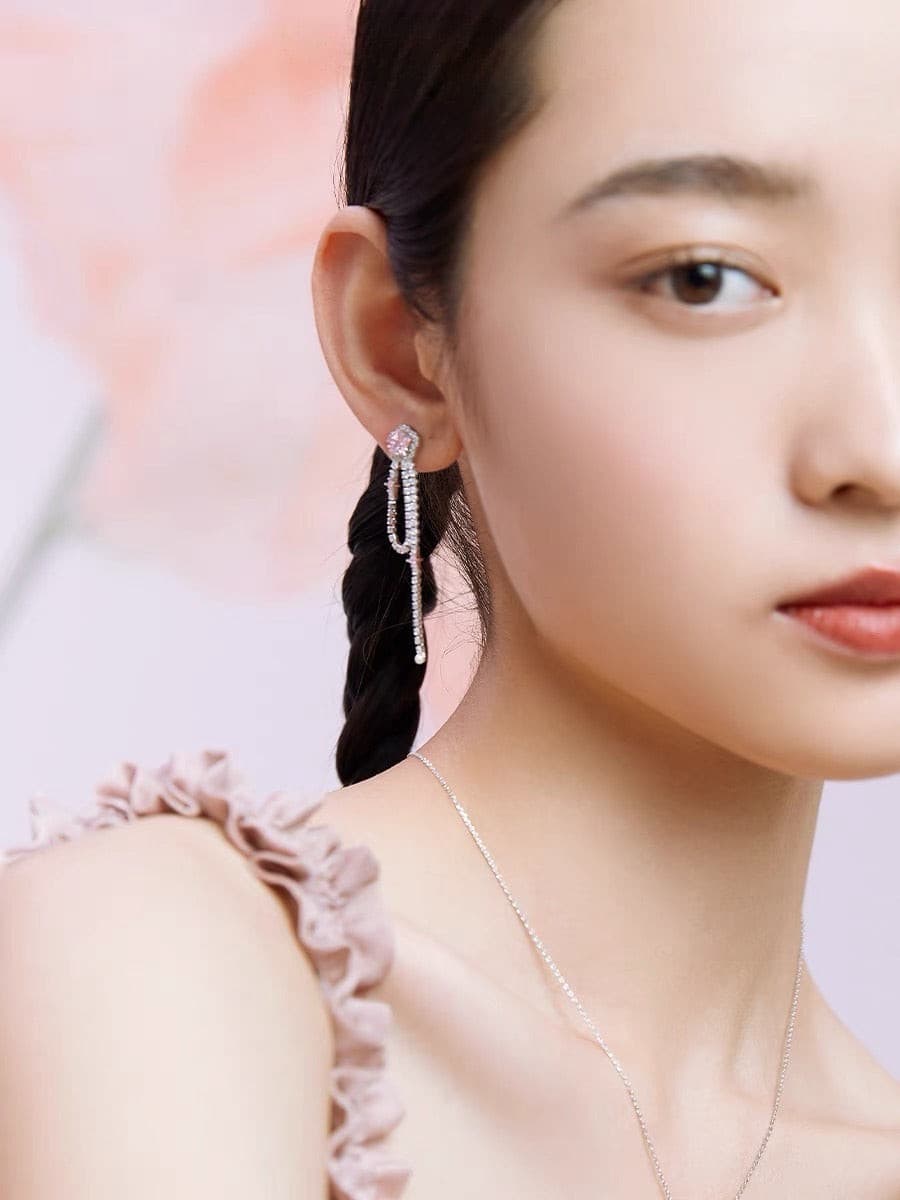 Blossom Silver Tassel Drop Earrings.