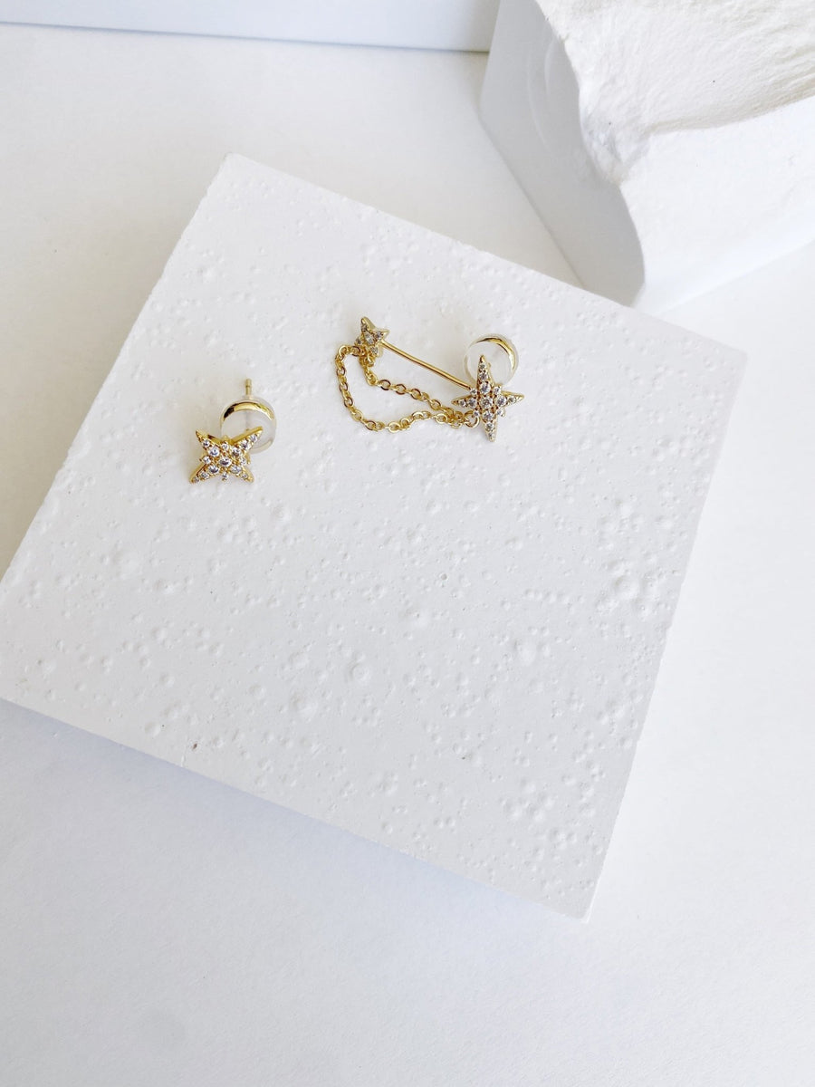 Galaxy Gold Star Earring Not Just Paris