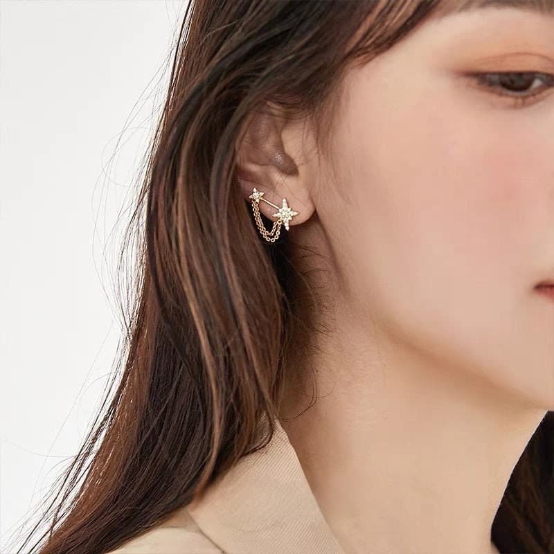 Galaxy Gold Star Earring Not Just Paris