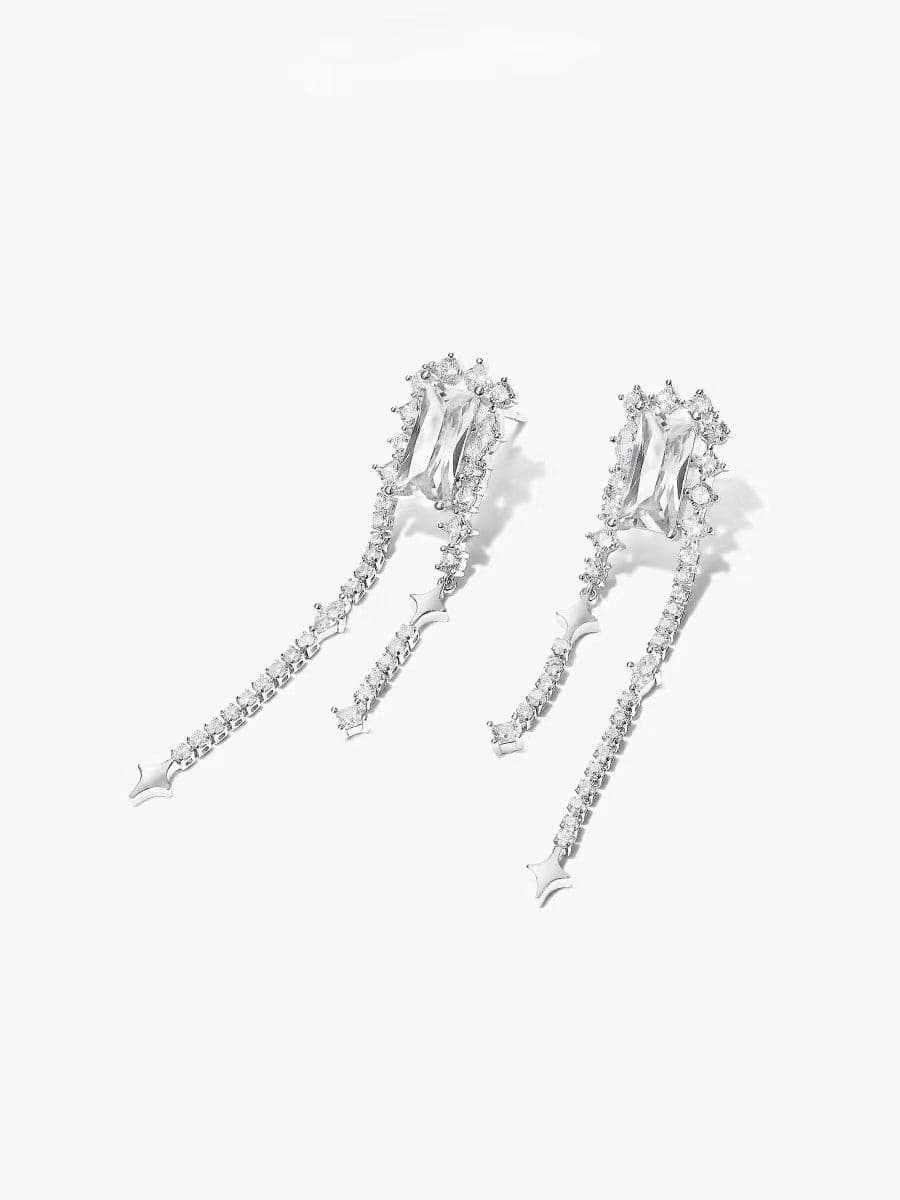 Geometric Crystal Bridal Earrings.