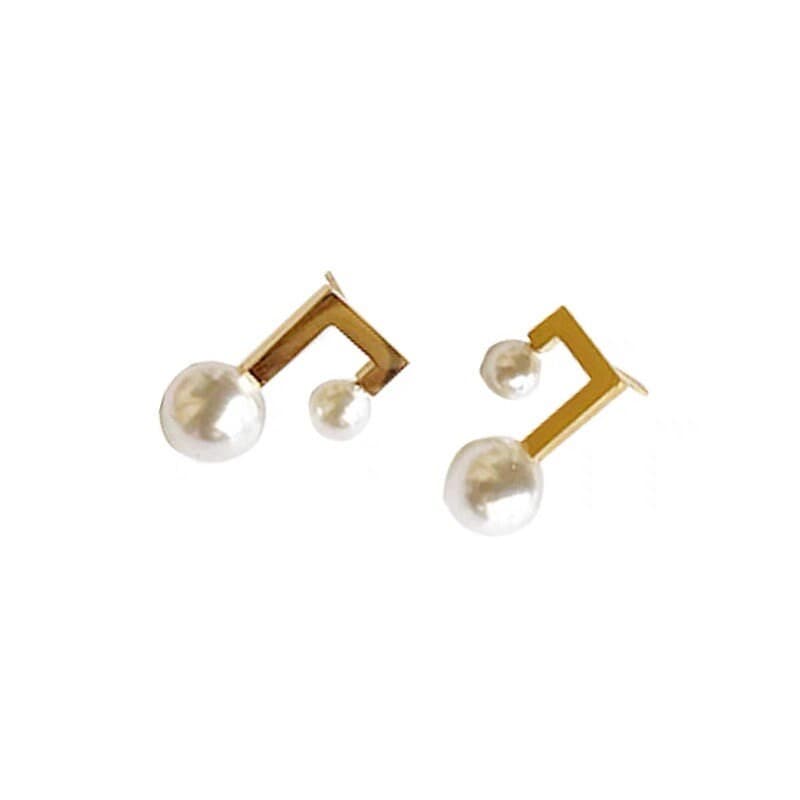 Gold Double Pearls Stud Earrings Not Just Paris