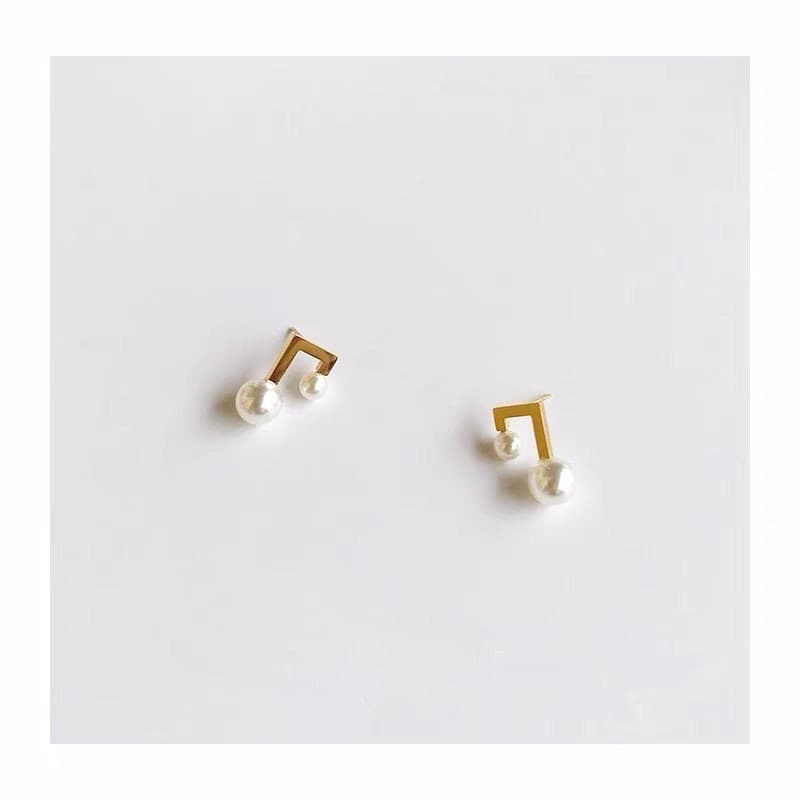 Gold Double Pearls Stud Earrings Not Just Paris
