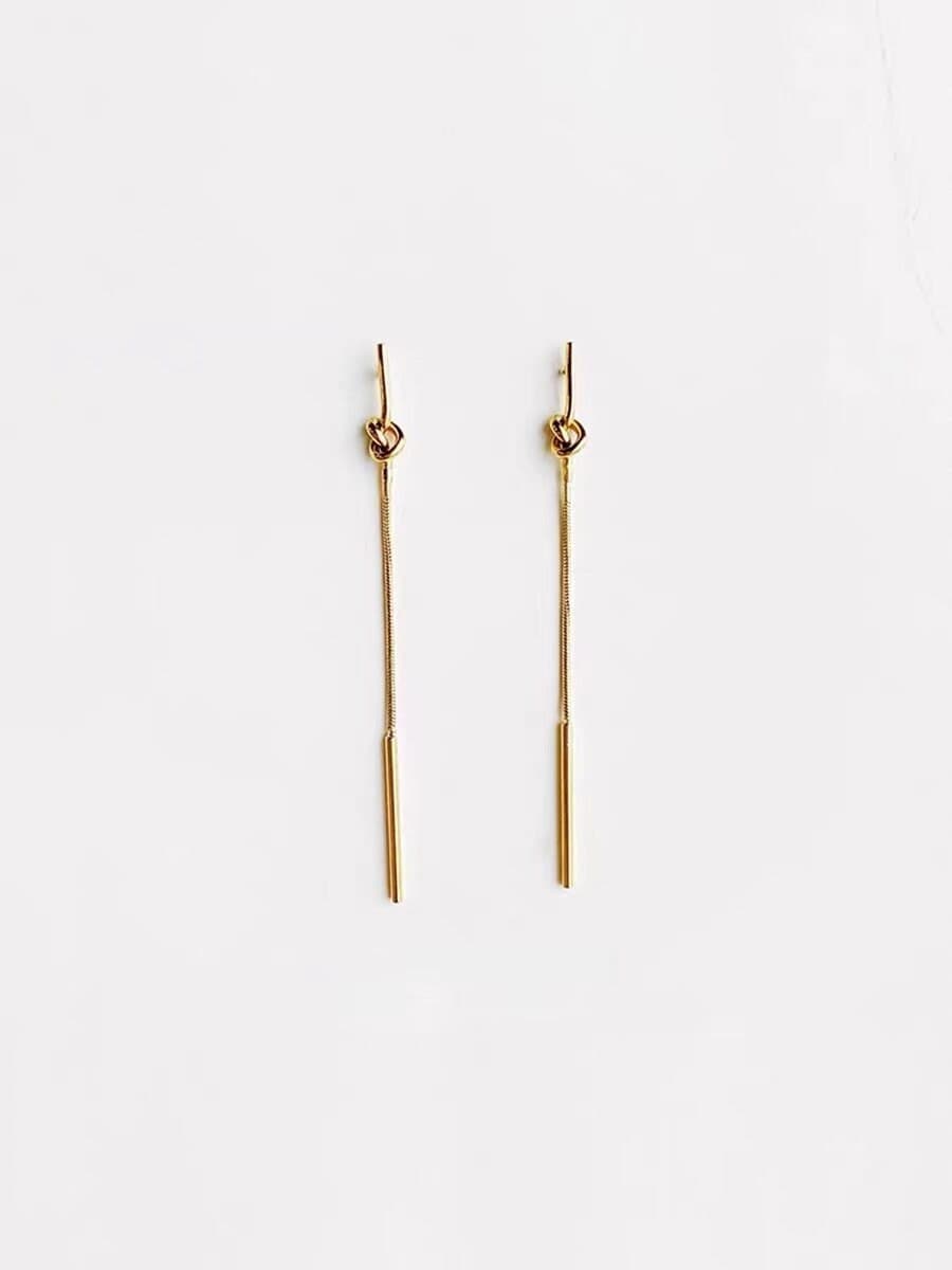 Gold Linear Minimalist Earrings.