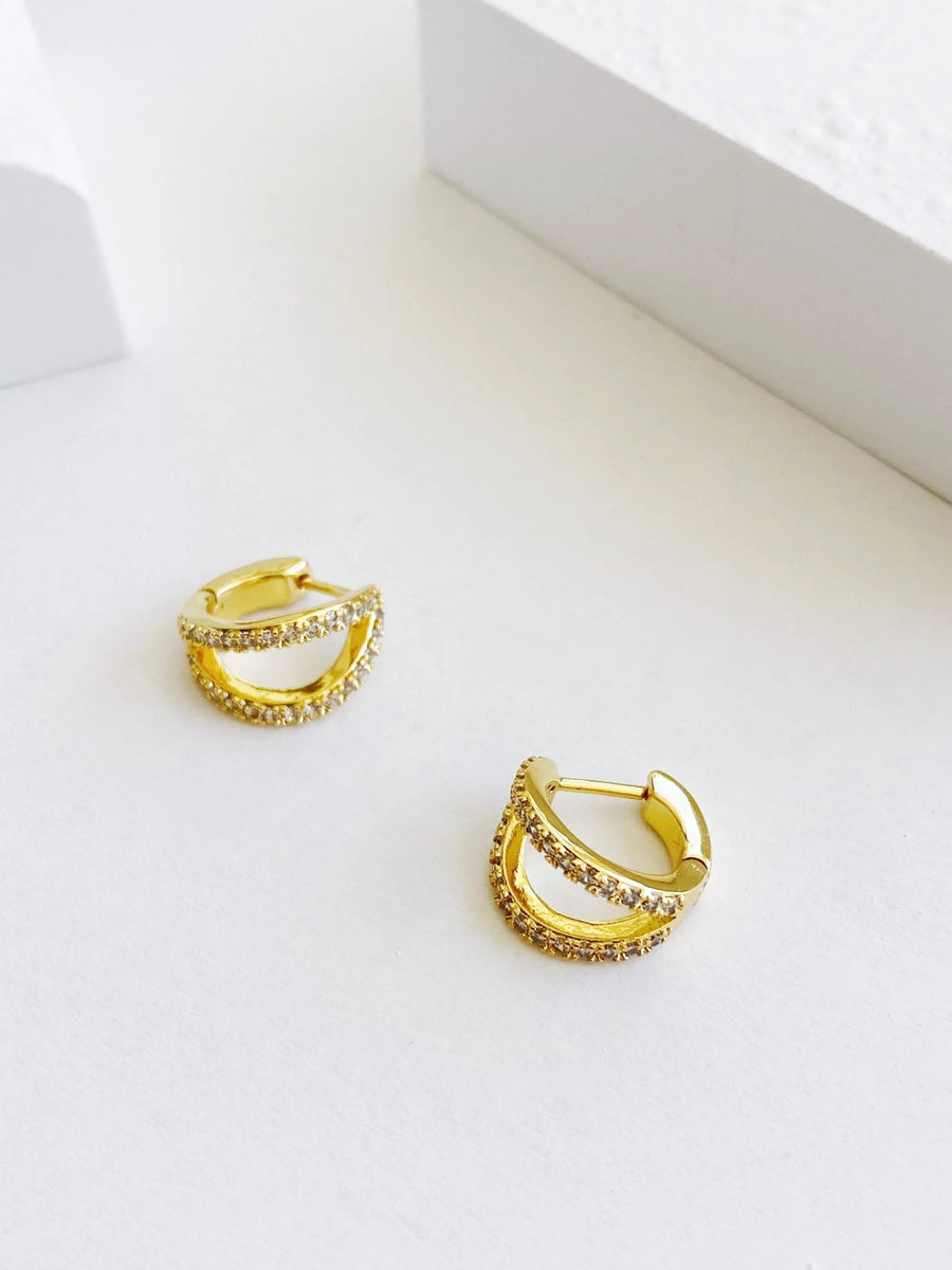 Gold Zirconia Hoop Earrings Not Just Paris