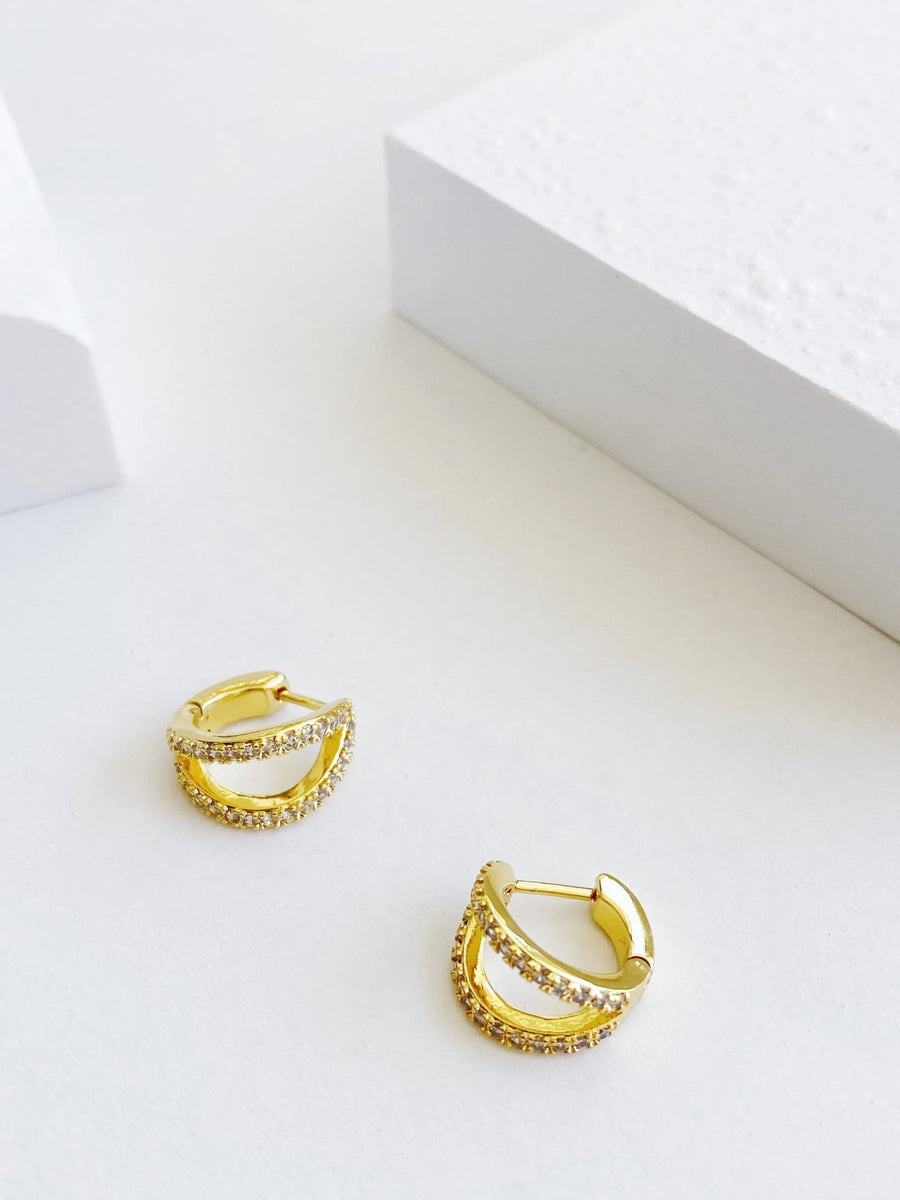 Gold Zirconia Hoop Earrings Not Just Paris