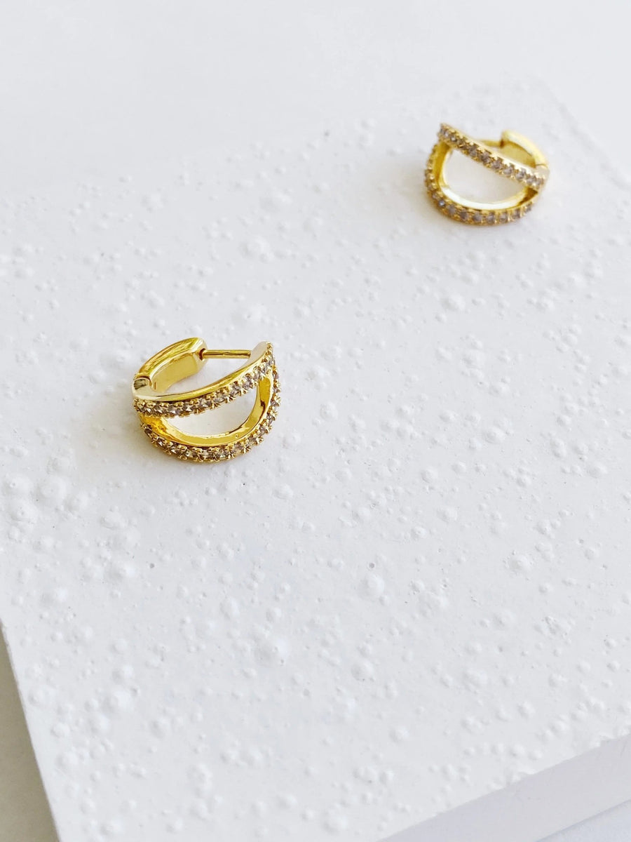 Gold Zirconia Hoop Earrings Not Just Paris