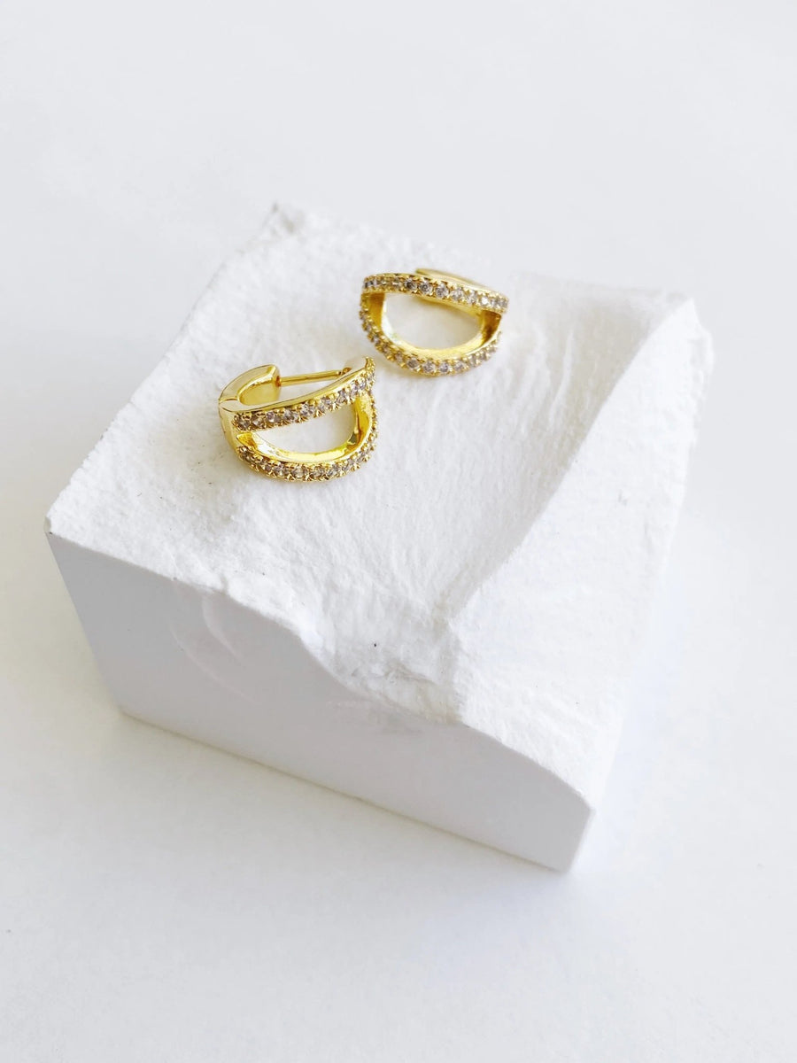 Gold Zirconia Hoop Earrings Not Just Paris