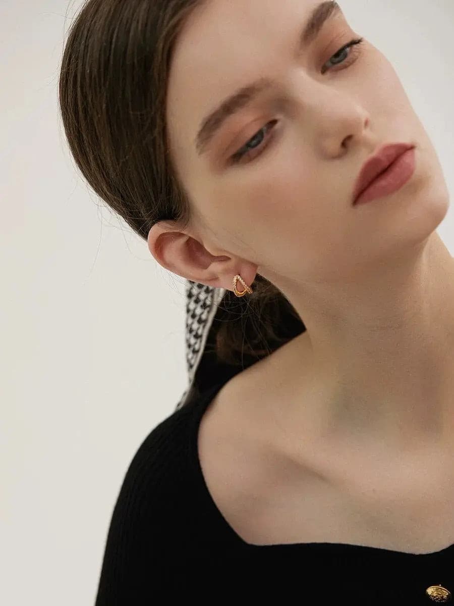 Gold Zirconia Hoop Earrings Not Just Paris