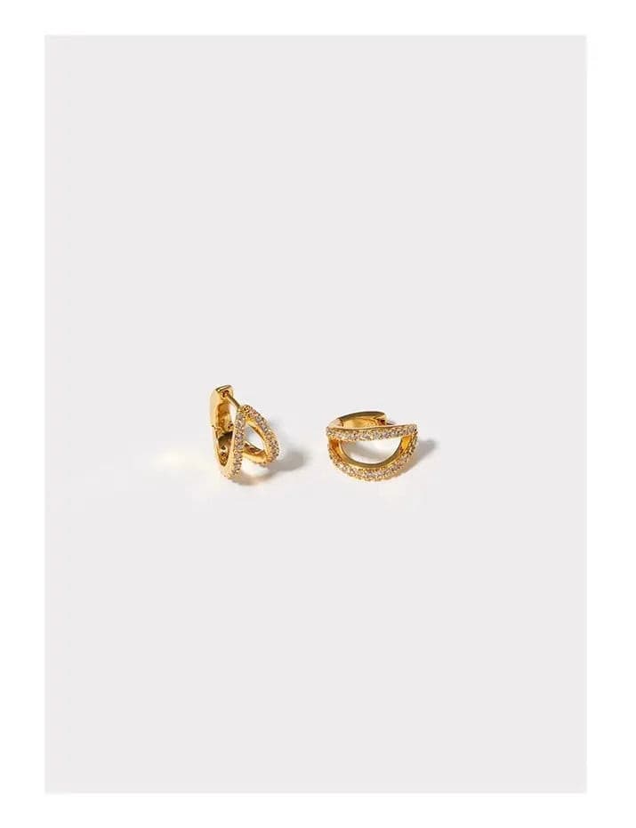 Gold Zirconia Hoop Earrings Not Just Paris