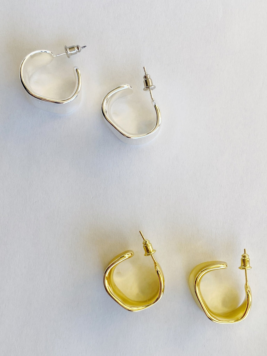 Minimalist Hoop Earrings In Gold / Sterling Silver.