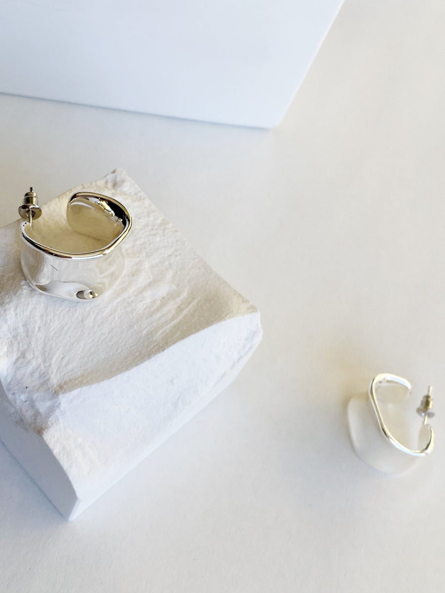 Minimalist Hoop Earrings In Gold / Sterling Silver.