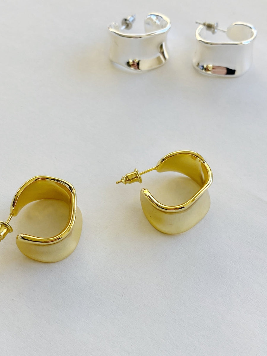 Minimalist Hoop Earrings In Gold / Sterling Silver.