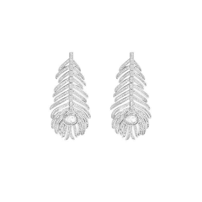 Silver Feather Earrings.