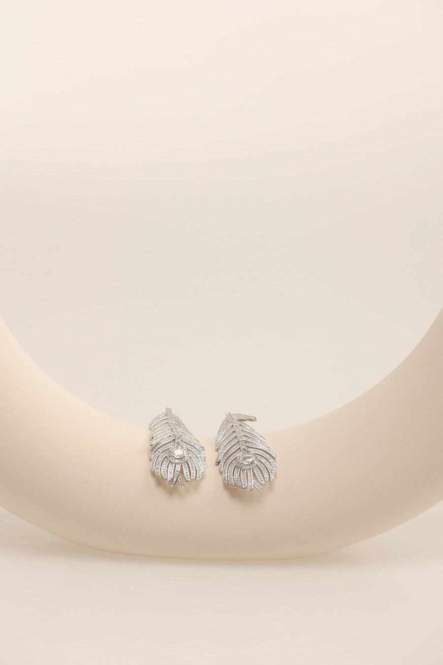 Silver Feather Earrings.