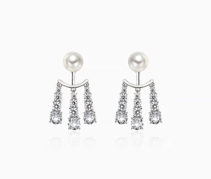 Silver Pearl Drop Earrings - Not Just Paris