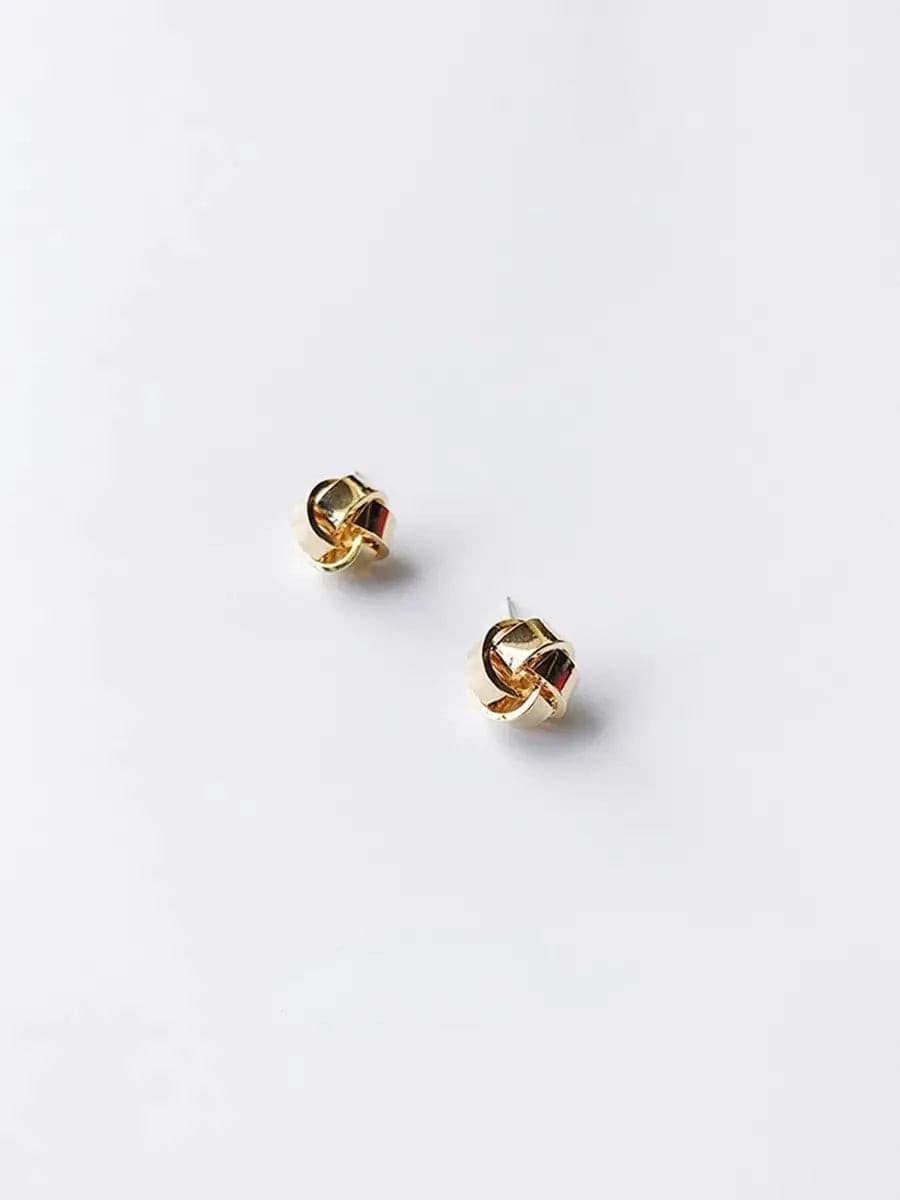 Small Twist Gold Knot Earrings - Not Just Paris