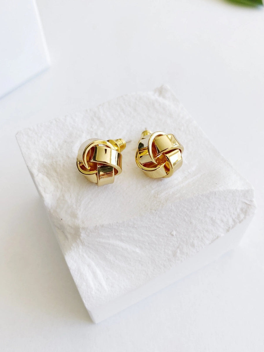 Small Twist Gold Knot Earrings - Not Just Paris