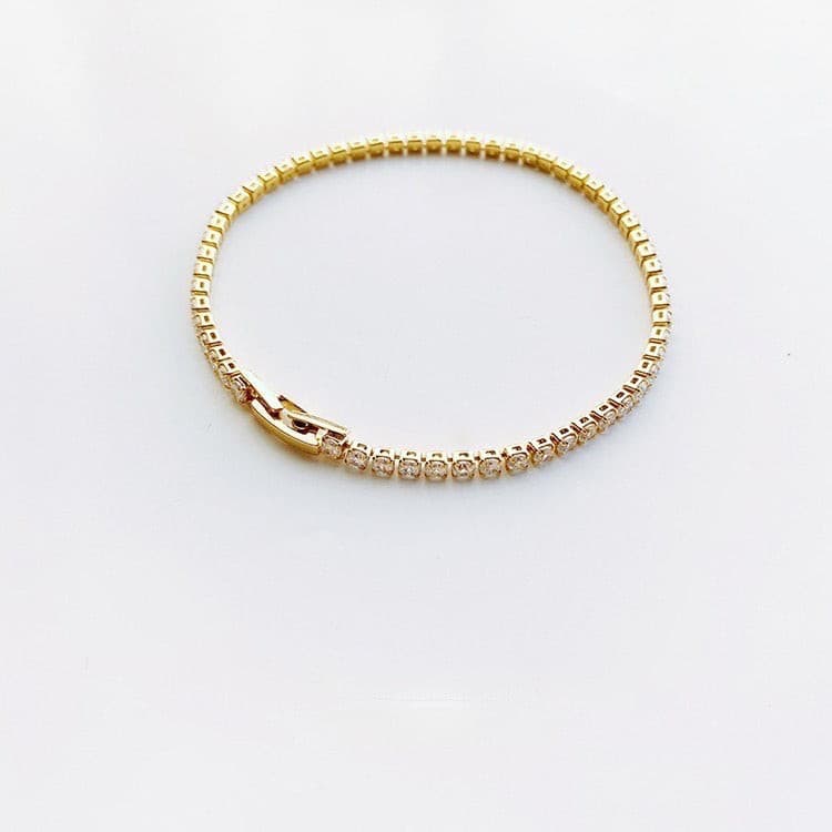 Tennis Gold Zirconia Bracelet.