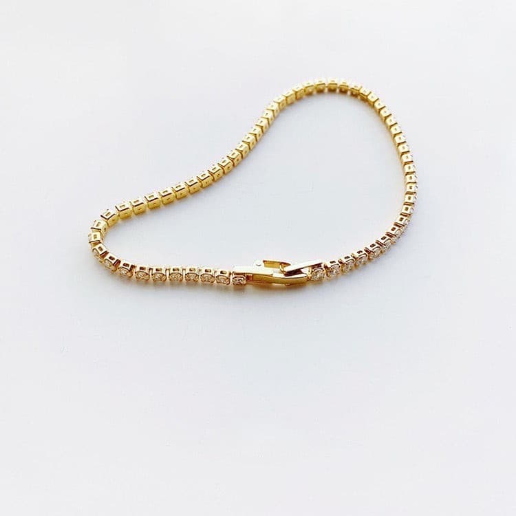 Tennis Gold Zirconia Bracelet.