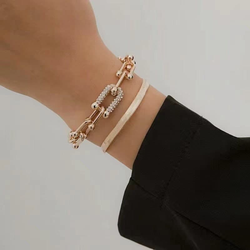U-Link Chain Bracelet - Rose Gold.