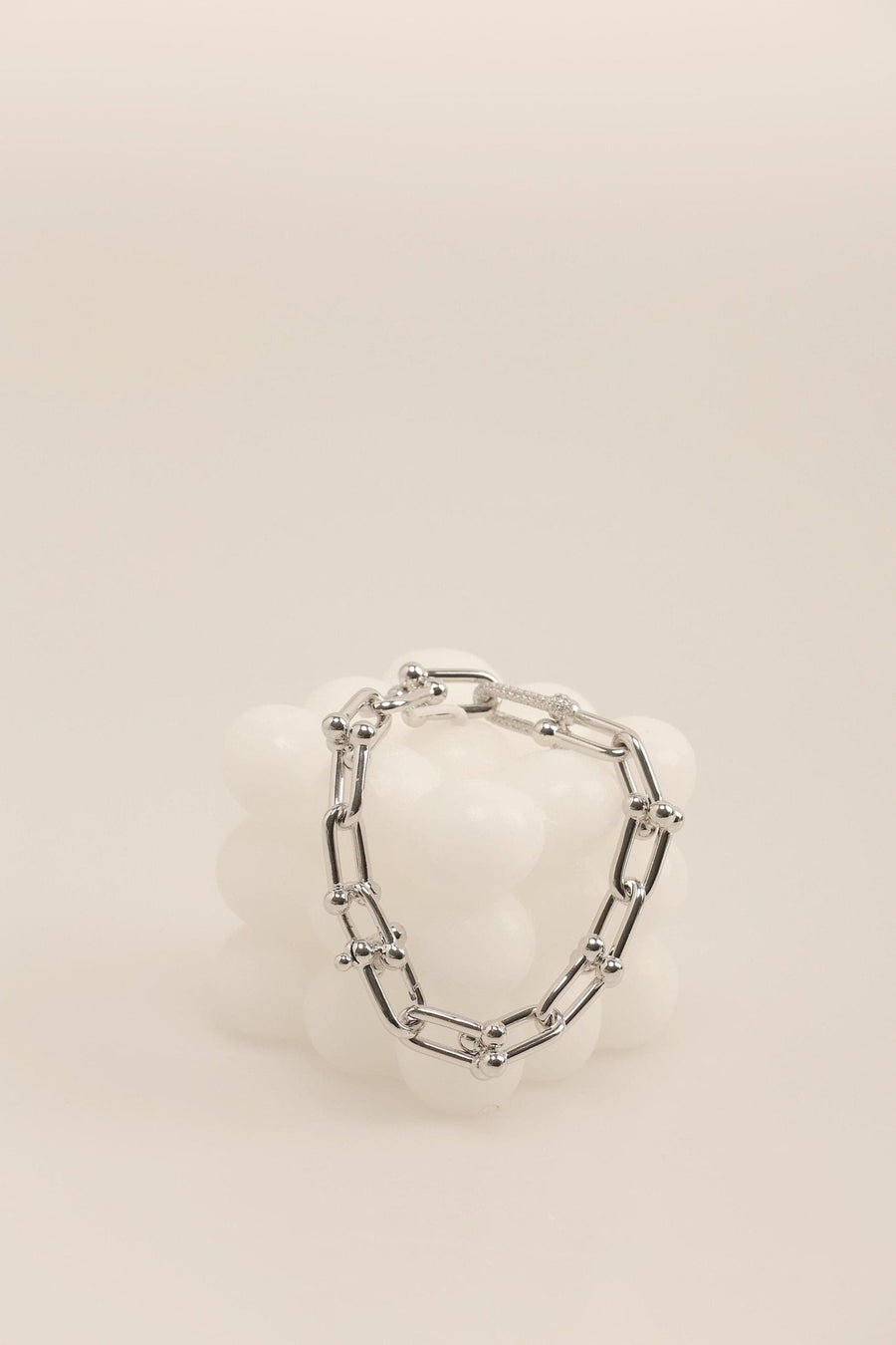 Parts of Four Single Link chain bracelet - Silver