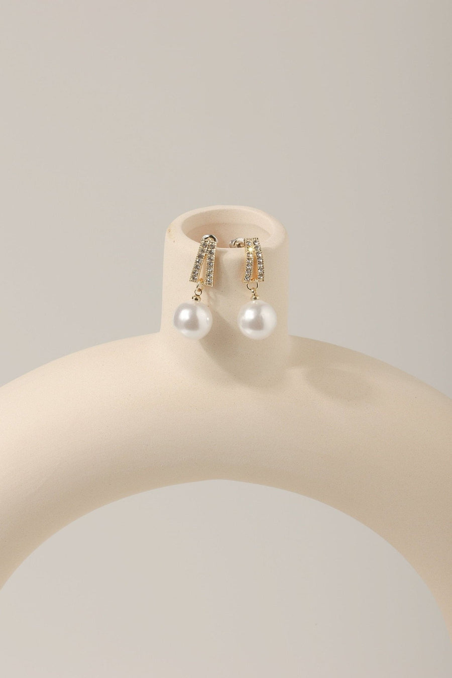 Zirconia Pearl Drop Earrings.